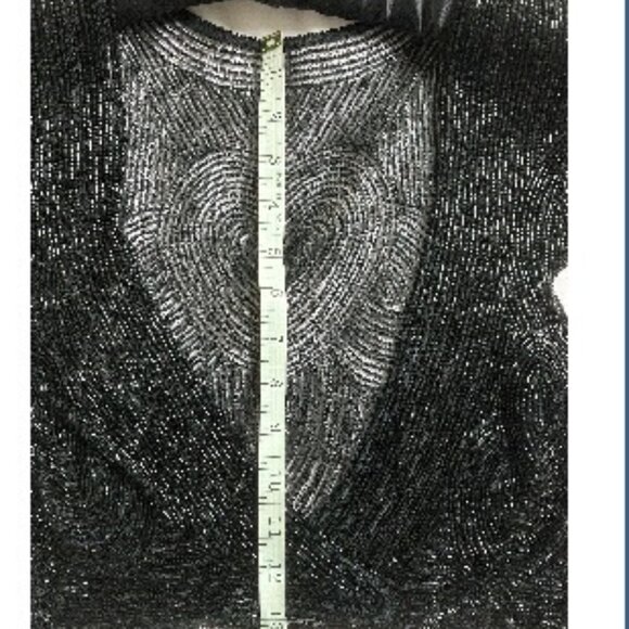 BLACK FULLY BEADED BOLERO / SHRUG - Picture 10 of 11
